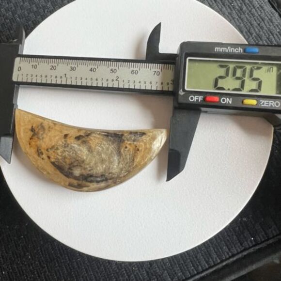 Golden Mica Crystal Crescent Moon Carving (2) - Picture 8 of 9